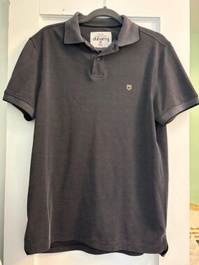 Dubarry of Ireland Men's Polo Shirt - Charcoal Gray with Gold Logo